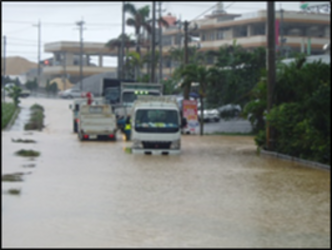 宮古島市道路冠水の画像