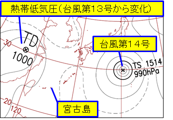 2015年8月10日09時の地上天気図