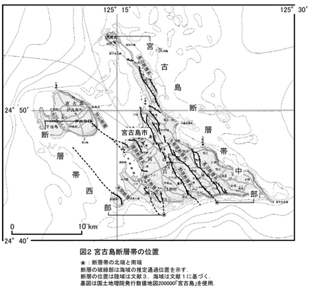 宮古島断層帯の位置